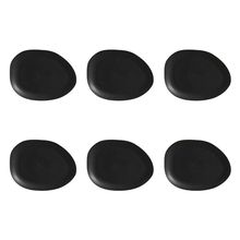 Conjunto de Pratos Rasos Ovais Porto Brasil Orgânico Preto Matte 31cm - 6 Peças