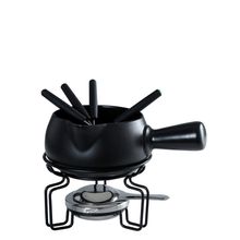 Aparelho de Fondue para Queijo Fracalanza em Cerâmica 8 Peças - Preto