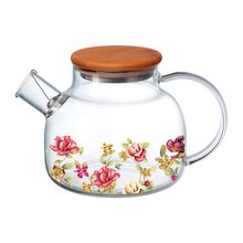 Chaleira HausKraft Le Jardin em Vidro Borossilicato com Tampa em Bambu – 1 litro