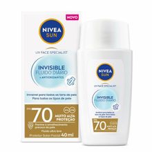 Protetor Solar Facial Nivea Sun Invisible Fluido Diário UV Face Specialist FPS70 40ml