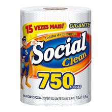 Papel Toalha Social Clean Gigante 750 Folhas