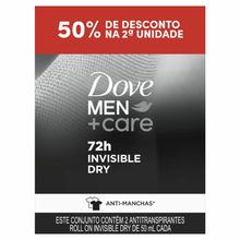 Desodorante Antitranspirante Roll On Dove Men+Care Invisible Dry 2 Unidades de 50ml Cada