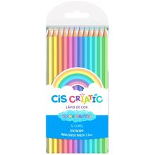Lápis de Cor Criatic 12 Cores Tom Pastel 3mm Sextavado - Cis