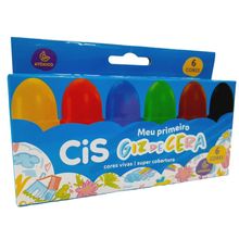 Gizão De Cera Escolar Meu Primeiro Giz de Cera 6 Cores - Cis