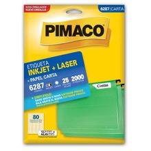 Etiqueta Carta Inkjet Laser 6287 12,7x44,45mm 25Fls - Pimaco