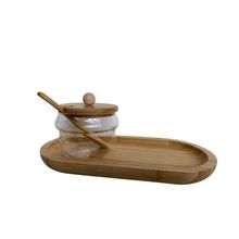 Bandeja de bambu 24 x 11 cm com acucareio