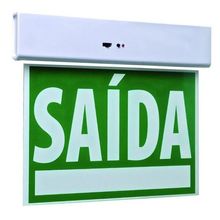 Placa De Sinalizaçao Saida Emergencia Led Lampada Luz Sos Iluminaçao Empresa Predio Condominio Casa