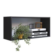 Nicho Parede Aéreo Suspenso Horizontal Multiuso Funcionale Preto