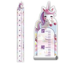 Adesivo Parede Régua Crescimento Unicórnio Arco Iris Cupcake