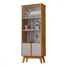 Cristaleira 2 Portas Madri Naturalle Natura/off White