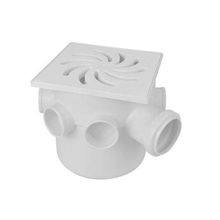 Caixa Sifonada Quadrada 7 Entradas Nº25 150mm X 150mm X 50mm Amanco Pvc Esgoto Primário Secundário