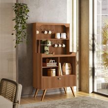 Cantinho Do Café Rubi - 1 Porta Basculante E Pés Em Madeira Jequitibá - Lukaliam Móveis Jequitiba