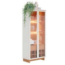 Cristaleira 2 Portas 1 Gaveta Guanabara 176x72 Cm Colibri Off White Freijo