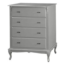 Cômoda Luiz Xv 4 Gavetas 1030 Laca Cinza