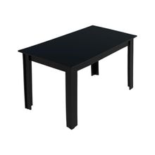 Mesa Madesa Retangular Tampo de Madeira Preto
