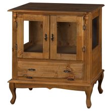 Cristaleira Antique 2 Portas de Vidro 1 Gaveta Imbuia Verniz