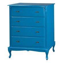 Cômoda Luiz Xv 4 Gavetas 1030 Laca Azul