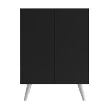 Gabinete Banheiro 2 Portas Retrô 63cm Multimóveis Preto