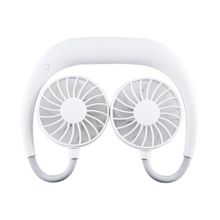 Ventilador Pescoço Usb Portátil Bateria Esporte Lazer Branco