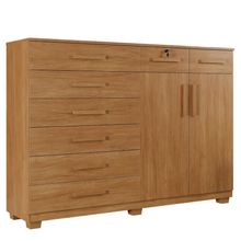 Cômoda New Triunfo 8 Gavetas 2 Portas 2 Prateleiras Cinamomo
