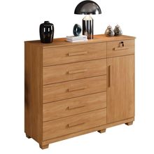 Cômoda Milão 6 Gavetas 1 Porta 1 Prateleira Com Sapateira Cinamomo