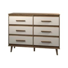 Cômoda 6 Gavetas Maya Com Puxadores E Pés Retro Design Moderno Quarto Savana Mobília Decor