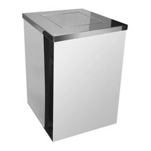 Lixeira Quadrada 100 L Em Aço Inox Com Tampa Basculante