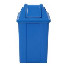 Lixeira Plástica Quadrada Com Tampa Vai-vem 25 Litros Cor:az
