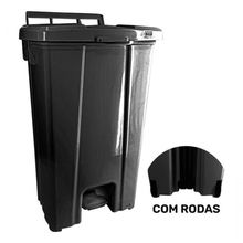 Lixeira 100 Litros Com Roda E Pedal Cor Preto