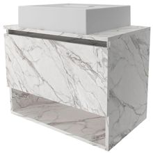 Gabinete De Banheiro 60 Cm 1 Porta Com Cuba Valente Mármore Branco