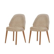 Conjunto Suíça Com 2 Cadeiras Madeira Moderna Mobília Milano Imbuia Natural