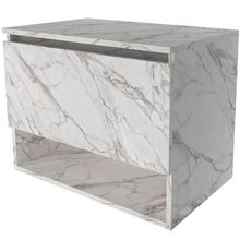 Gabinete De Banheiro 60 Cm 1 Porta E Nicho Valente Mármore Branco