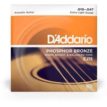 Encordoamento Violão Aço .010-.047 Phosphor Bronze Ej15 D Addario [f002]