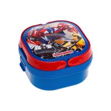 Marmita Com 2 Compartimentos, Trava E Alças 660ml Infantil Decorado Transformers