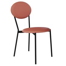 Cadeira Estofada Para Sala De Jantar Azuri Preto C01 Courino Terra Rosê - Lyam Decor