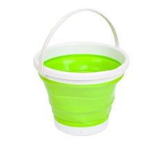 Balde Flexivel Silicone Dobravel Cesto Portátil Flash Mop 10l Grande Roupa Agua Gelo Multiuso Verde