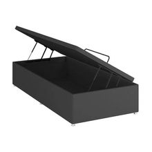 Base Baú Phy Camurça Cinza Solteiro (88x188x39) - Ortobom