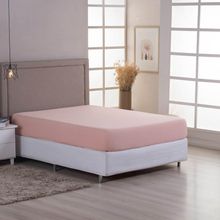 Lençol De Baixo Minimal King Avulso Com Elástico 01 Peça Malha 100% Algodão - Salmão