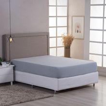 Lençol De Baixo Minimal Solteiro Avulso Com Elástico 01 Peça Malha 100% Algodão - Cinza