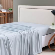 Lençol De Cima Avulso Minimal Liso Casal 01 Peça Malha 100% Algodão - Cinza