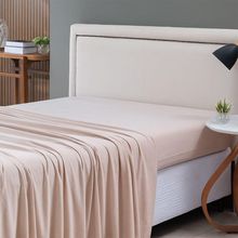 Lençol De Cima Avulso Minimal Liso Solteiro 01 Peça Malha 100% Algodão - Bege