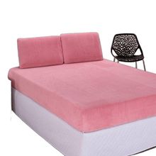 Jogo De Lençol Solteiro Em Manta Plush 2 Peças - Rosa - 100% Poliéster