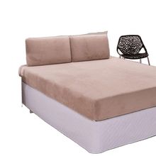 Jogo De Lençol Solteiro Em Manta Plush 2 Peças - Bege - 100% Poliéster