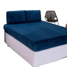 Jogo De Lençol King Em Manta Plush 3 Peças - Marinho - 100% Poliéster