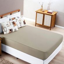 Jogo De Lençol Solteiro Quality Malha 100% Algodão 2 Peças - Avelã