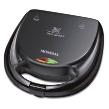 Sanduicheira Fast Grill 2 Em 1 Revestimento Mondial 750W Preto 110V