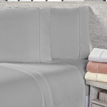 Jogo De Lençol Casal Percal 400 Fios 3 Peças - Cinza