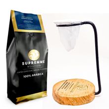 Kit Presente Café Supremme Diamond Moído 250gr + Coador Pano