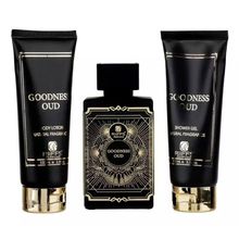 Kit Perfume Goodness Oud Edp Unissex 100ml + Shower Gel 100ml + Body Lotion 100ml