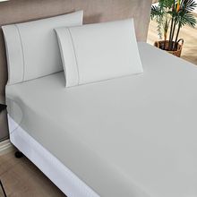 Jogo De Lençol Queen Elegance 200 Fios 3 Peças - Cinza